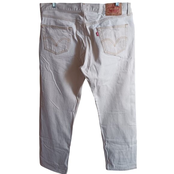 Vintage Levi's 501 Jeans 38x32 90s Pepper Stone Buttonfly Denim Preppy Denim - Picture 1 of 8